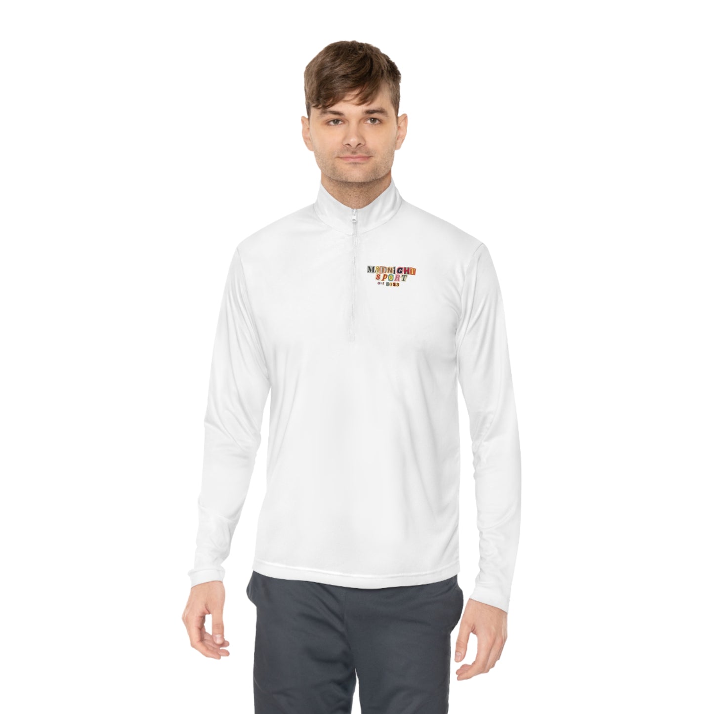 "Cutout Letters" Quarter-Zip Pullover