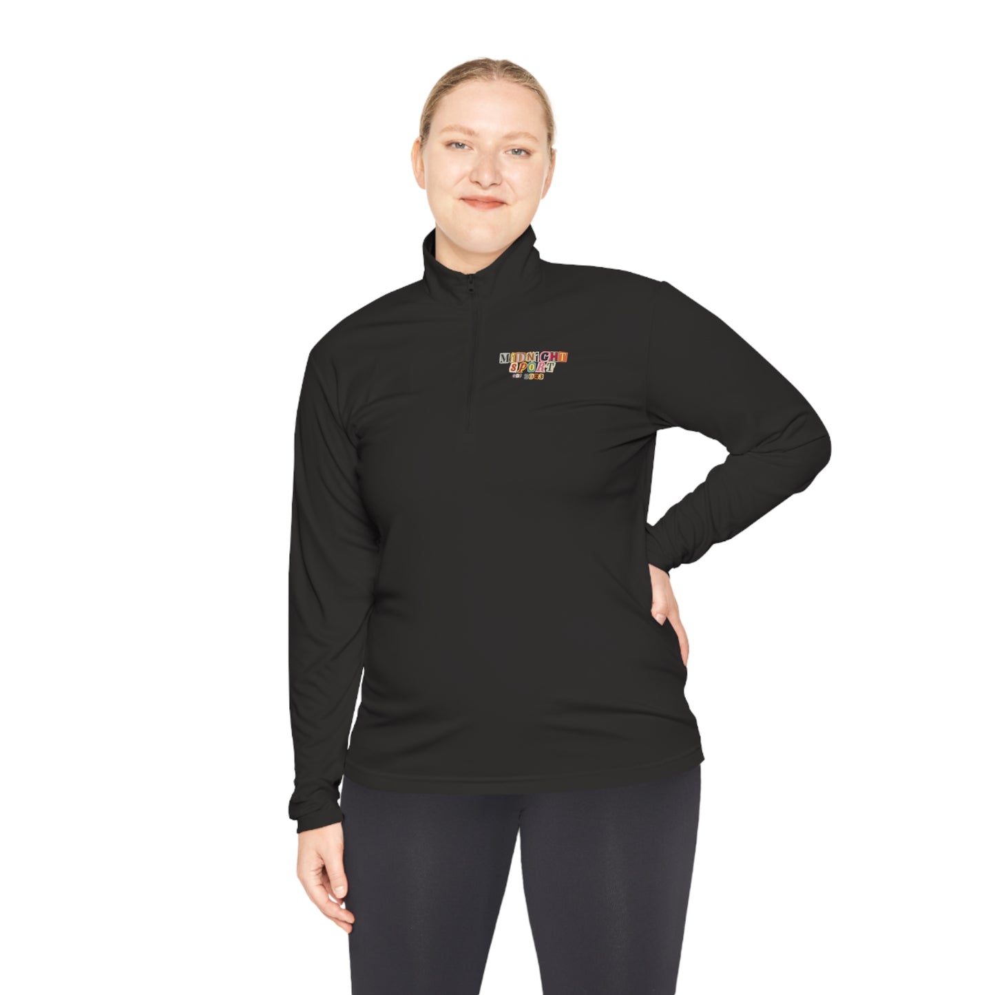 "Cutout Letters" Quarter-Zip Pullover