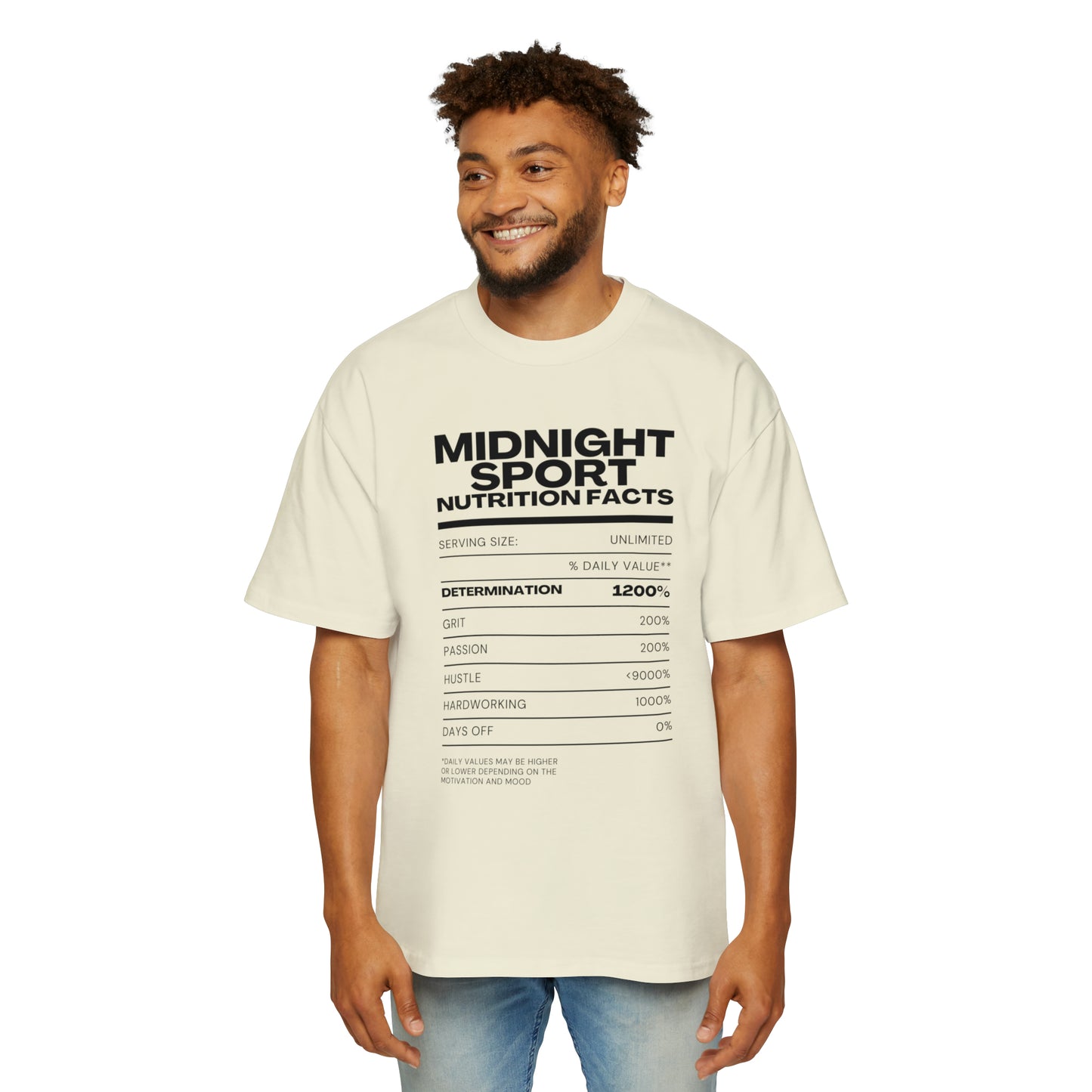 "Nutrition Label" Oversized Tee