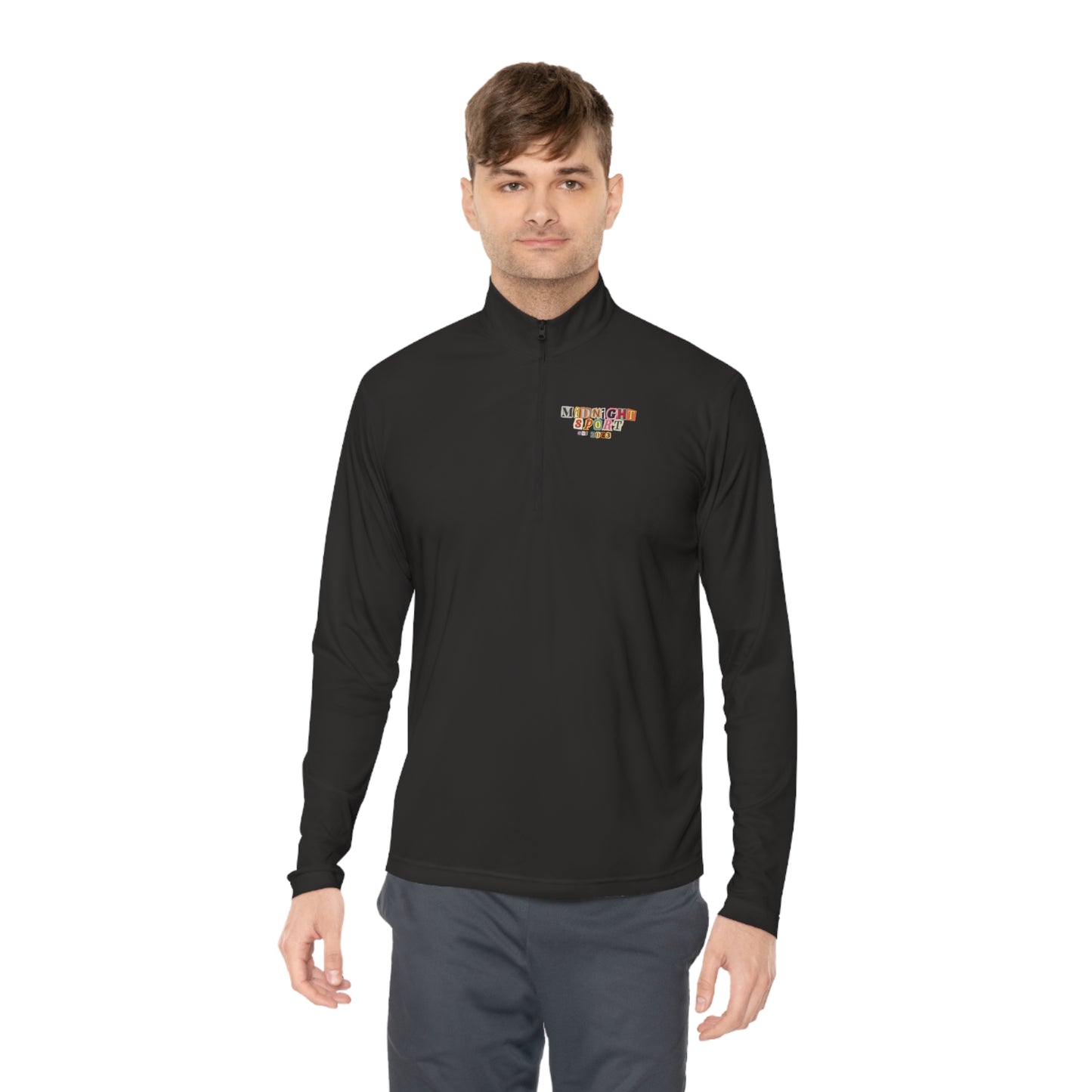 "Cutout Letters" Quarter-Zip Pullover