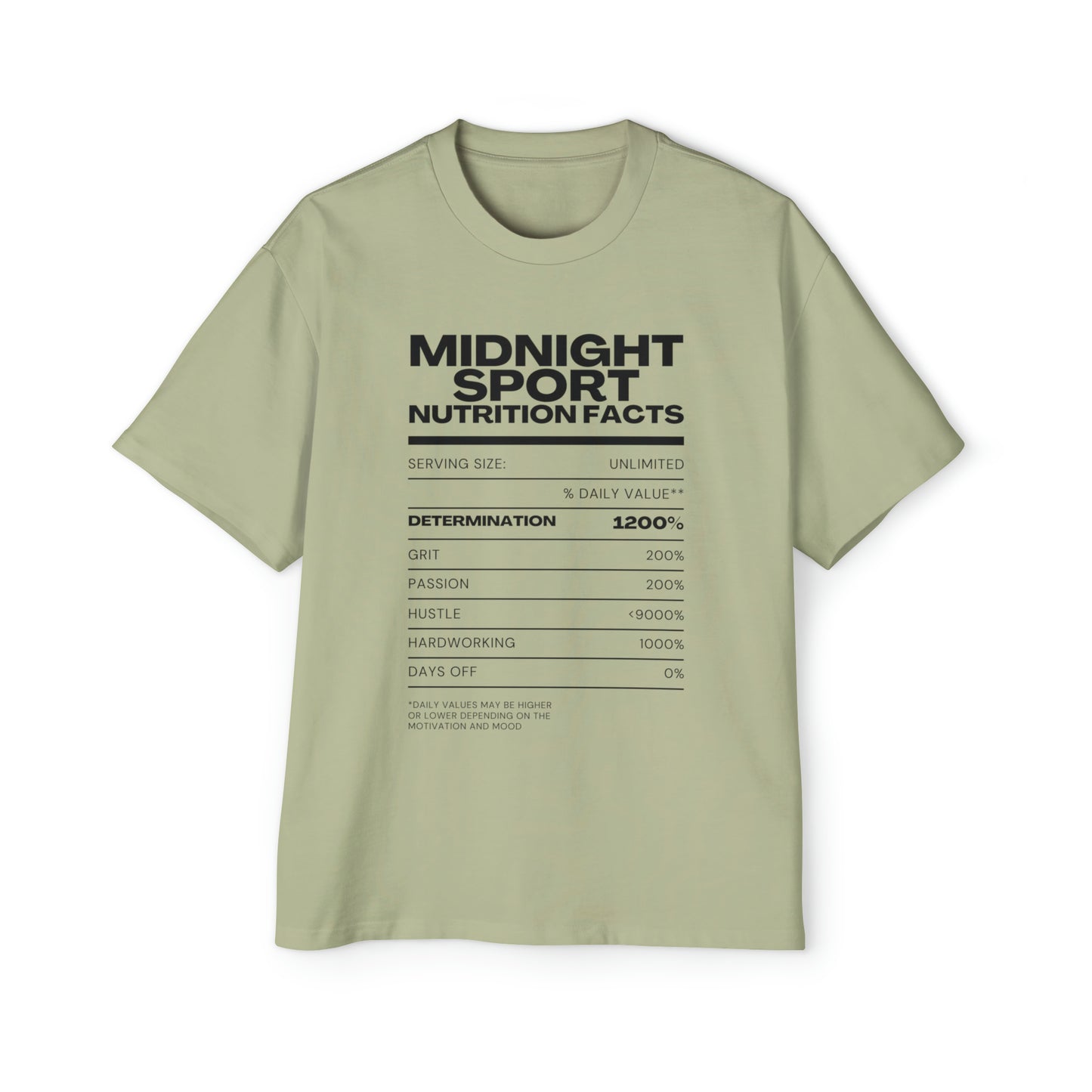 "Nutrition Label" Oversized Tee