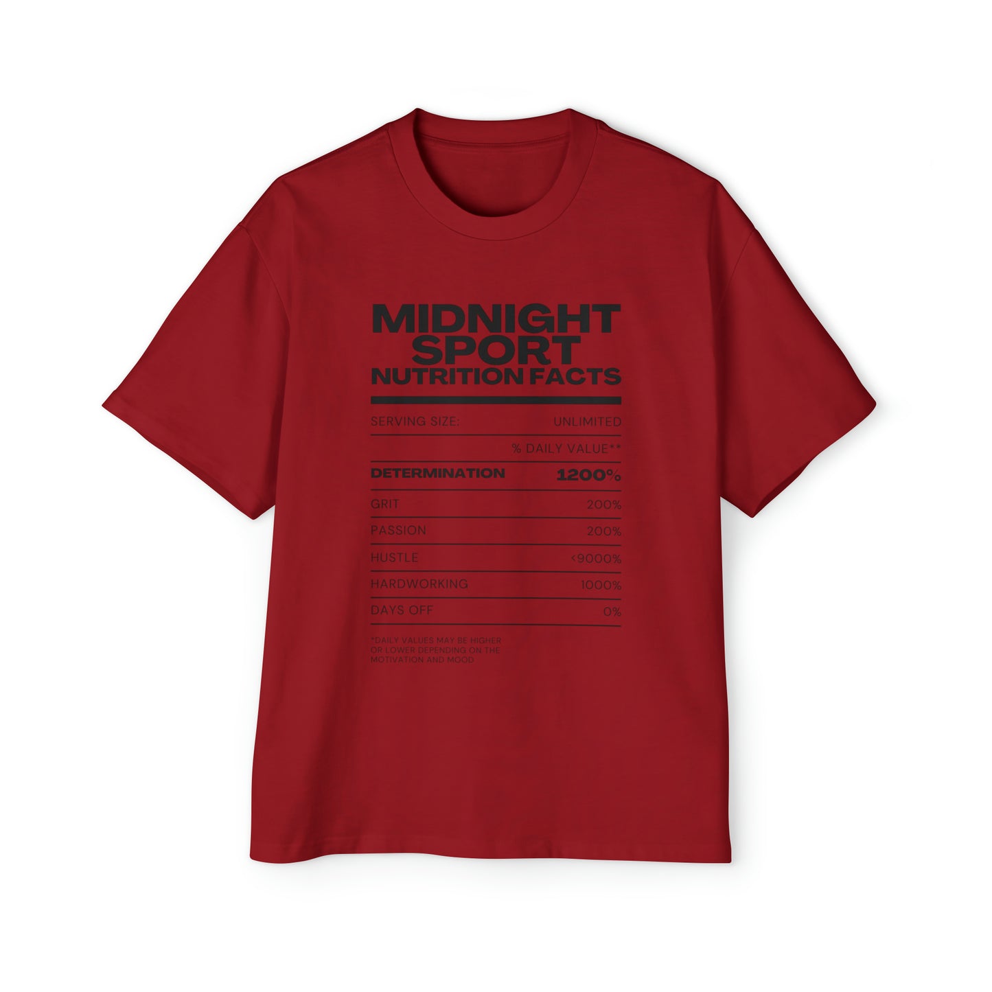 "Nutrition Label" Oversized Tee